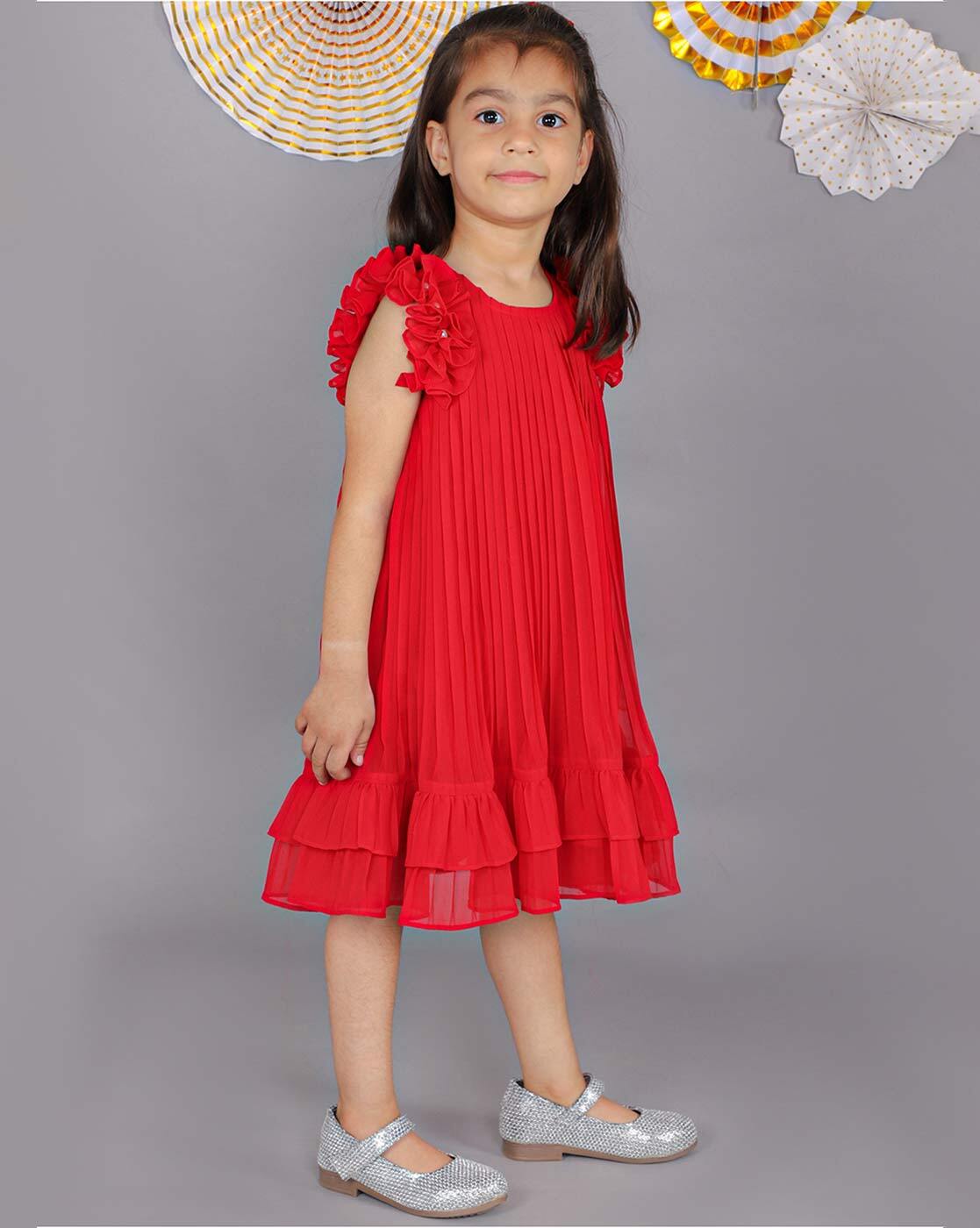 Maroon Ruffles Baby Girl Frock  KIDS FROCK  S3 Fashions