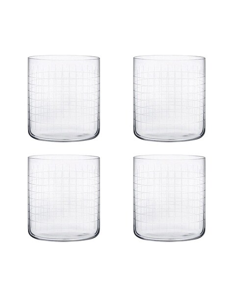 Nude Finese Grid Drinking Glasses (Set of 4)