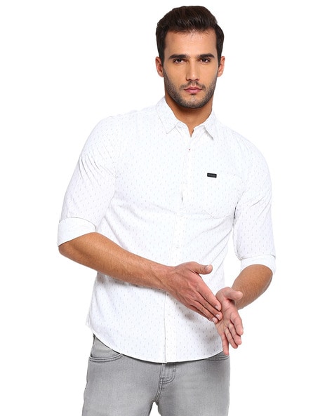 Wrangler white hot sale shirt