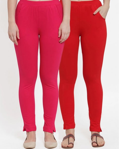 Buy Black & Pink Leggings for Women by MISSIVA Online | Ajio.com