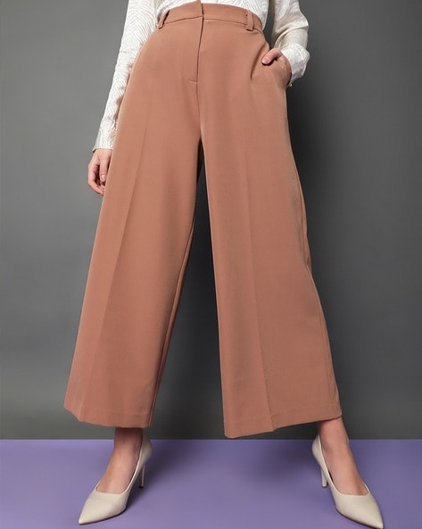 Buy Brown High Rise Wide Leg Pants for Women Online