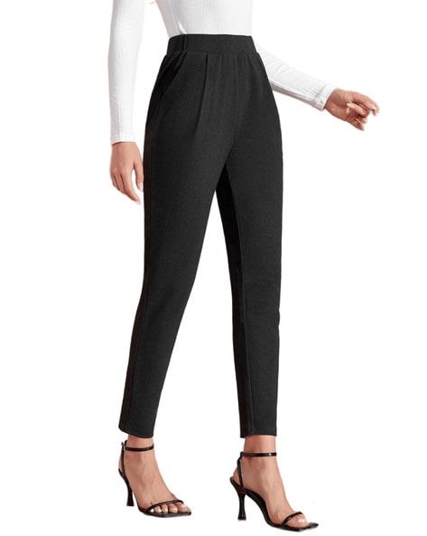 KINPLE Women's Pleated High Waist Belted Satin Wide Leg Pants Casual Work  Office Long Trousers with Pockets - Walmart.com