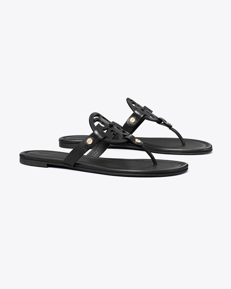 Tory Burch miller sandals outlet flat black size 8