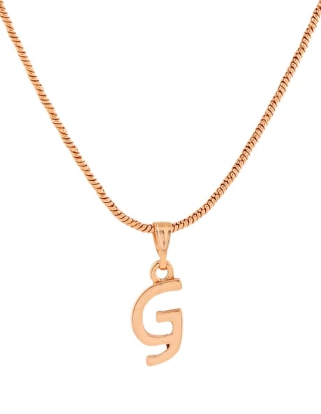 Initial Name Choker Necklace in 18K Rose Gold Plating - MYKA