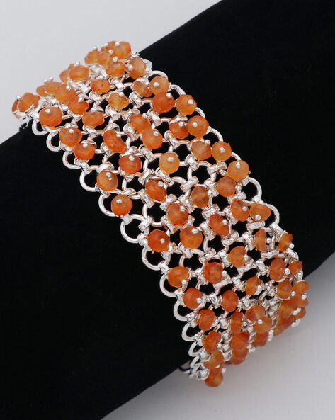 Sterling Silver Beaded Modernist offers Bracelet