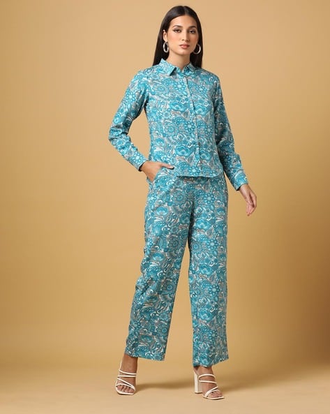 Ketch Floral Print Shirt with Pants