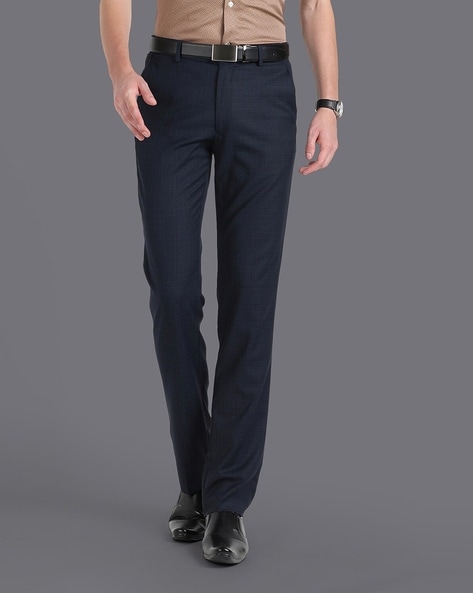 Buy LOUIS PHILIPPE Natural Men's Slim Fit Solid Trousers | Shoppers Stop
