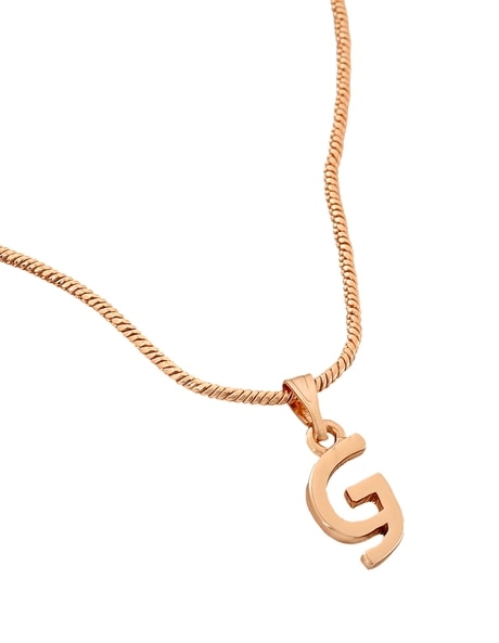 14K Gold Block Letter Initial G Necklace - Beverlys Jewelers
