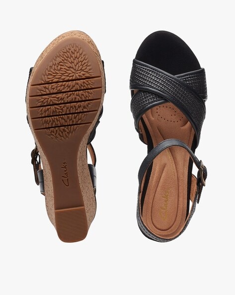 Clarks wedges online black