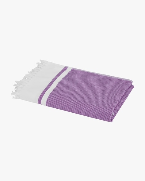 Purple and white online towels