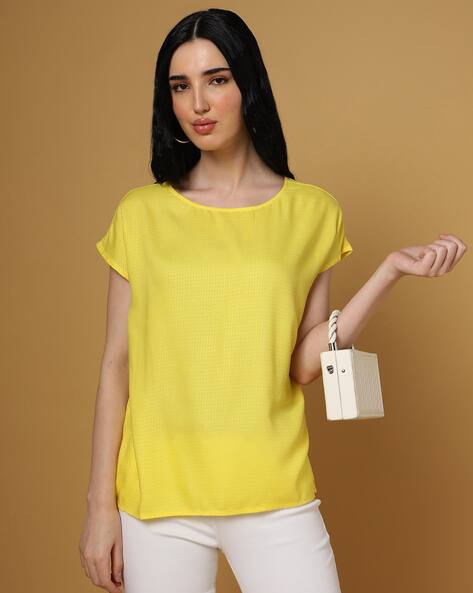 ISCENERY BY VERO MODA Round-Neck Top with Cap Sleeves
