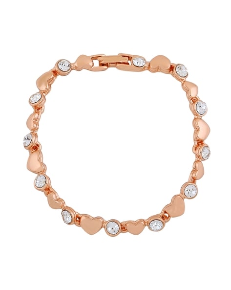Radiant Rose Gold Heart Diamond Bracelet - 3-7/8 Cttw – Splendid Jewellery