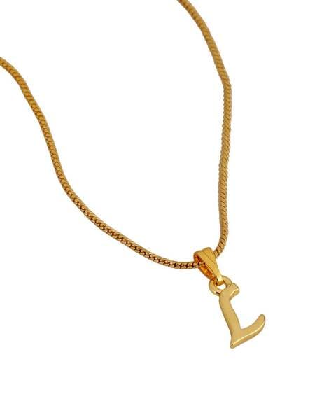 Amaal Jewellery Valentine Gifts Gold American Diamond Heart Alphabet Letter  'L' Necklace Pendant for Women Girls Girlfriend Boys Men with Chain PS0405  : Amazon.in: Fashion