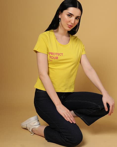 ISCENERY BY VERO MODA Typographic Print Crew-Neck T-shirt