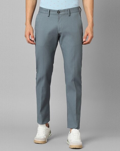 Buy Men Grey Regular Fit Solid Formal Trousers Online - 195391 | Allen Solly