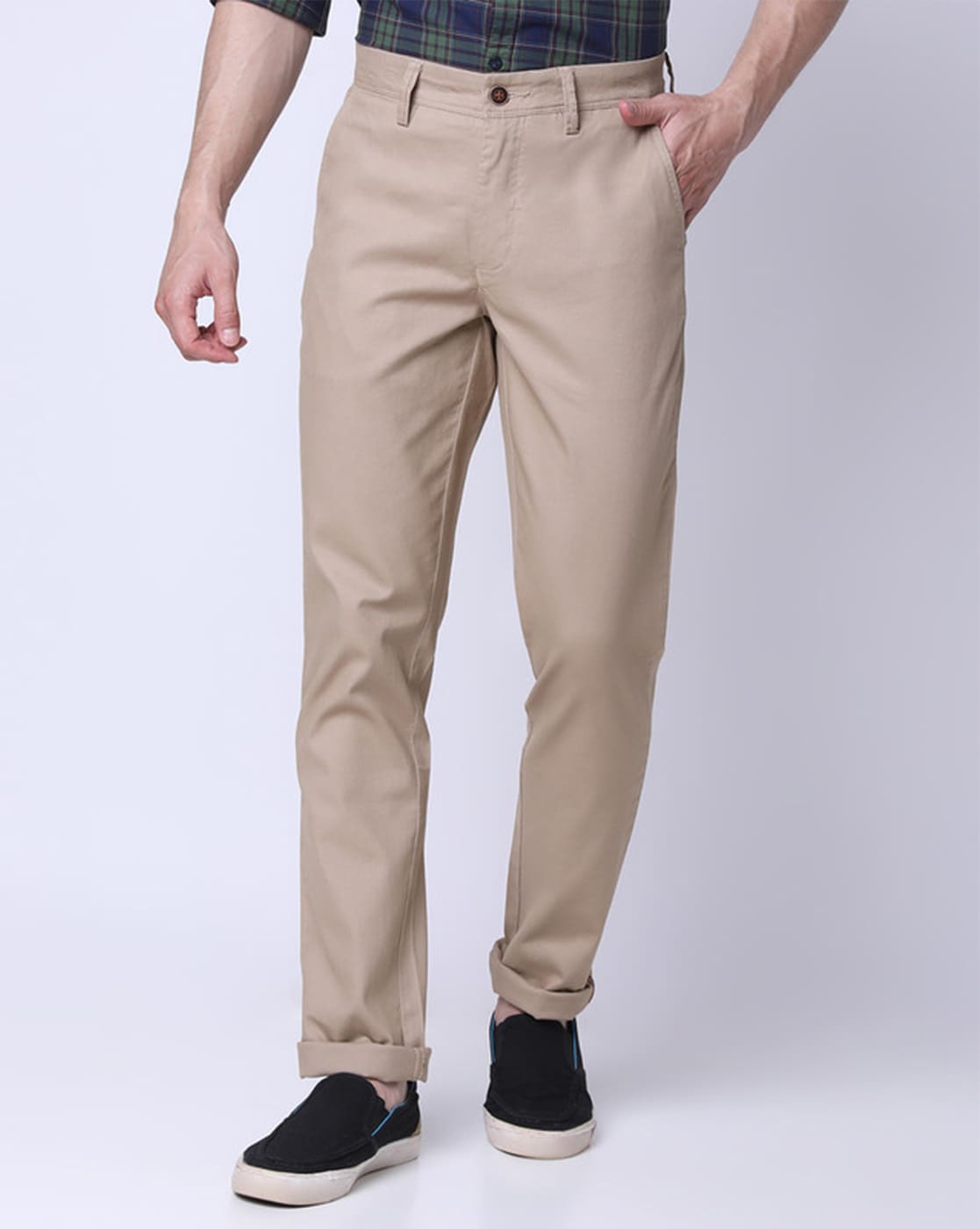 Buy J Hampstead Men Blue Slim Fit Solid Formal Trousers - Trousers for Men  4323767 | Myntra