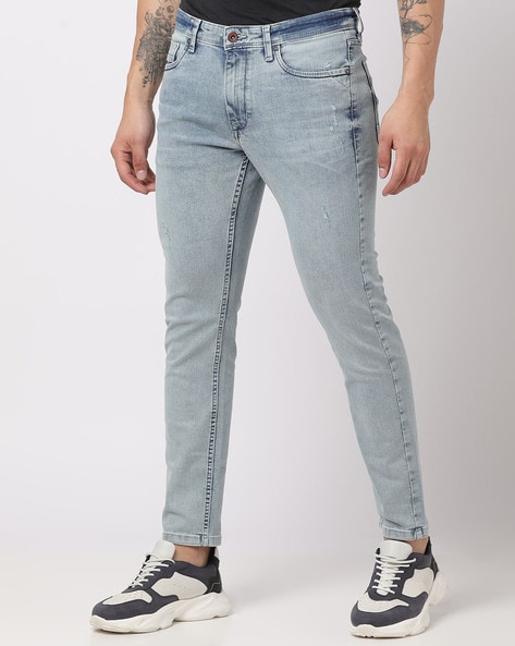 Buy NA-KD Ripped & Scratch Jeans - Women | FASHIOLA INDIA