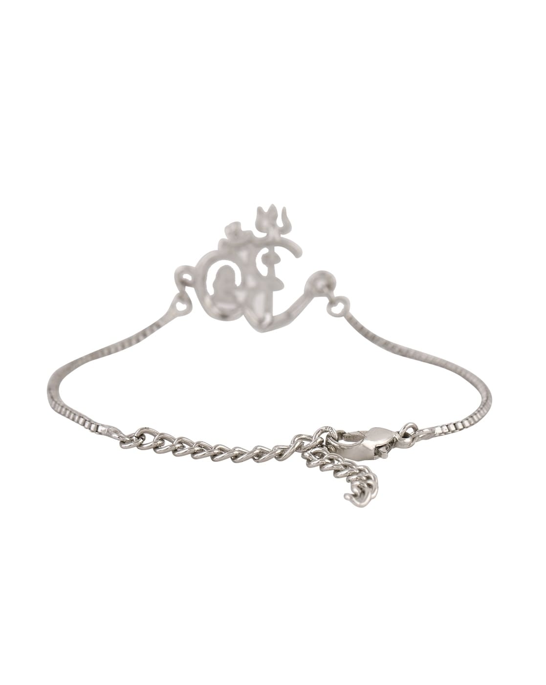 92% Casual Wear Men Om Silver Bracelet, 36.100 G, Size: 8.5 Inch at Rs  5050/piece in Mumbai
