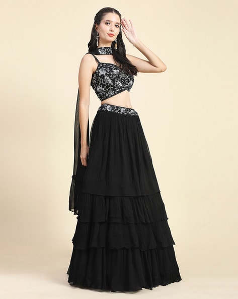 Black Bridal Lehenga Choli Fancy Lengha Blouse for Women Party Wear Lehenga  Choli Indian Wedding Lehnga Choli With Sequence Work Shrug Skirt - Etsy  Sweden