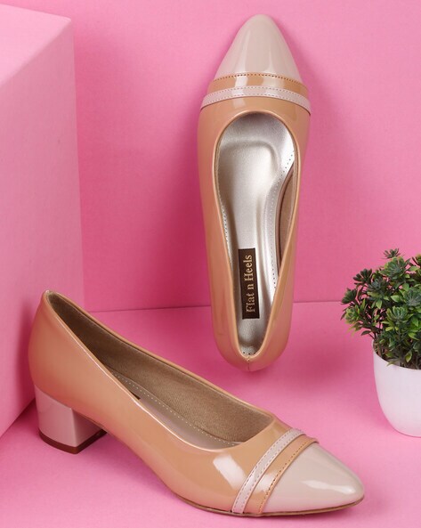 Buy Beige Heeled Shoes for Women by Flat n Heels Online