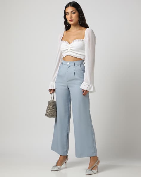 Encrustd Mid-Rise Flat-Front Straight Pants