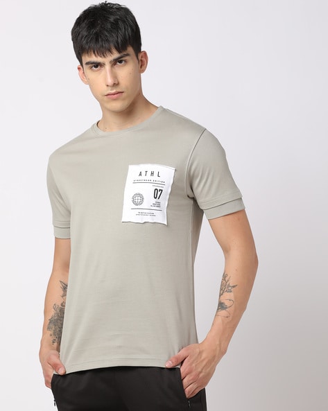 Regular Fit Crew-Neck T-Shirt with Applique