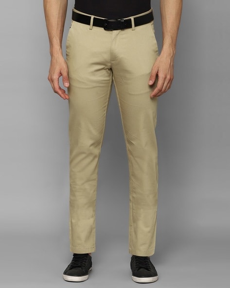 Buy Men Blue Slim Fit Solid Casual Trousers Online - 793900 | Allen Solly