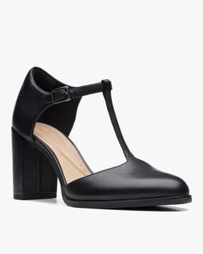 clarks Women Freva85 Bar Round-Toe Chunky Heeled Shoes-picture-17