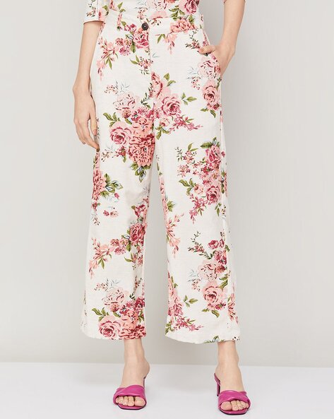 Floral Print Pants with Insert Pockets