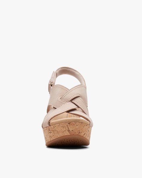 Buyr.com | Men | Clarks Jillian Spring Wedge Sandal, Sand Leather, 5 Medium