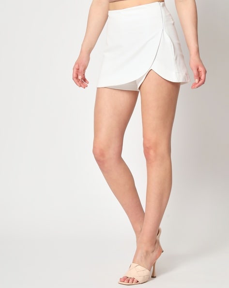 High-Rise Skorts with Curved Hem