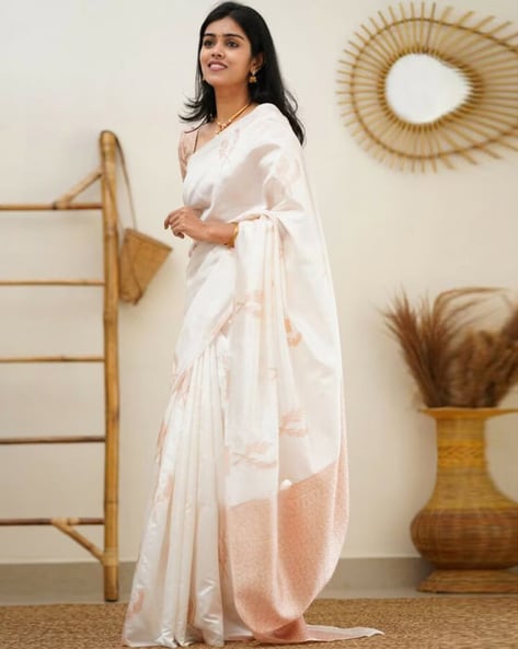 BRIDE White silk saree – Blazik.india-hautamhiepplus.vn