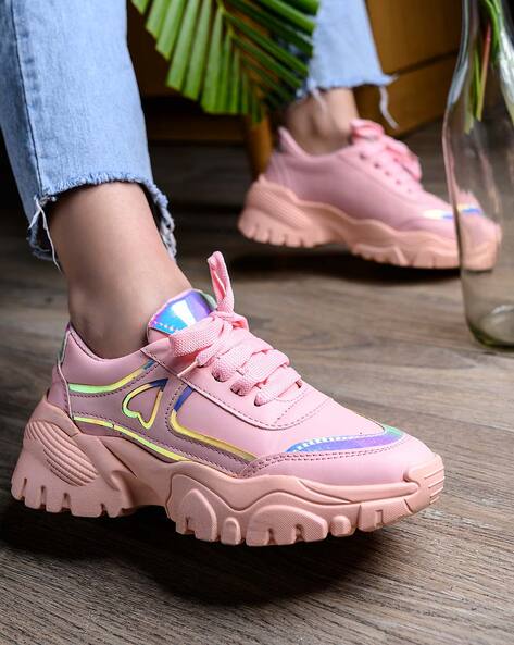 Pink best sale walking shoes