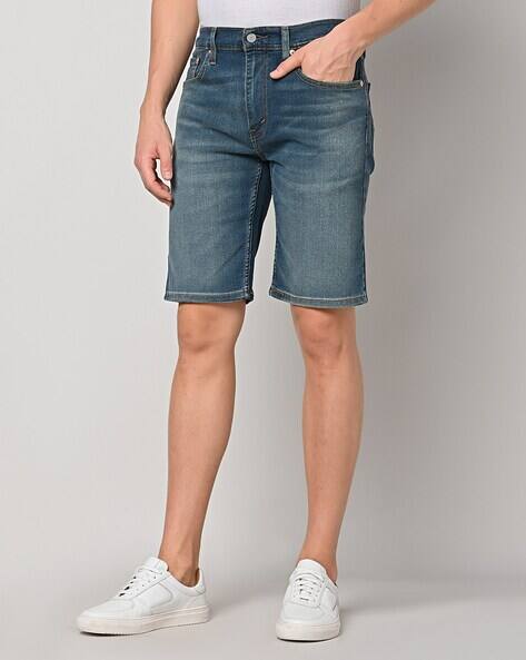 Washed Mid-Rise Shorts
