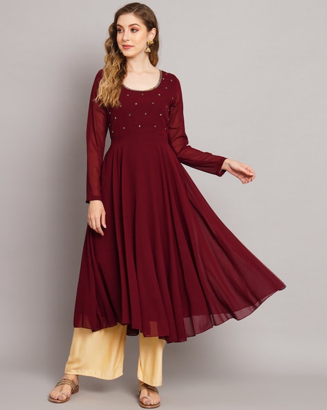 Maroon anarkali store