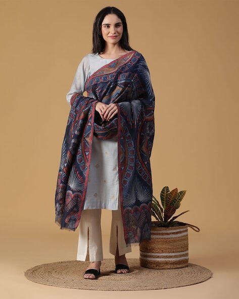 Printed Dupatta with Fringes Price in India