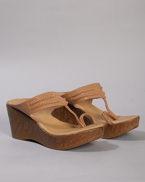 Dark outlet tan wedges