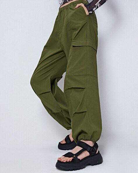 Women's Green Cargo Pants: Baggy Green Cargo Joggers & Pants