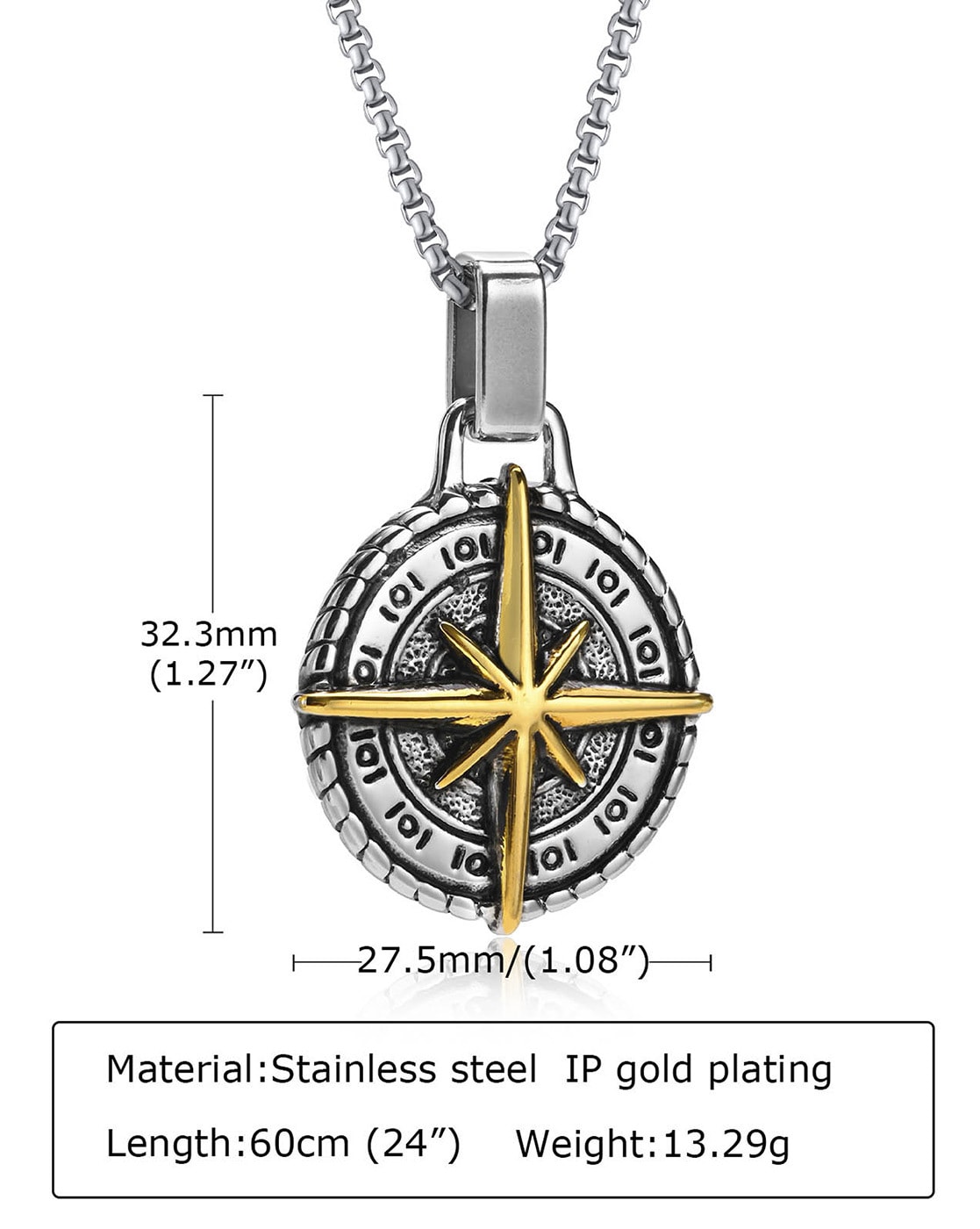 Compass Necklace -Sterling Silver