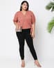 MIZ-993585 TAN DRAWSTRING TOP main image 1