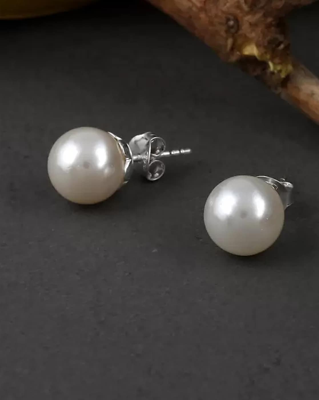 Buy 6.5mm Real Pearl Stud Earrings on Nickel-free Sterling Silver Posts,  White Classic Simple Round Freshwater Pearl Studs Online in India - Etsy