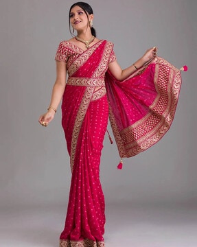 Wedding Silk Embroidered Saree Online Flipkart -427120939