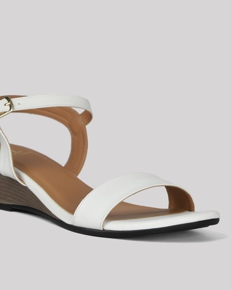 White small best sale wedge sandals