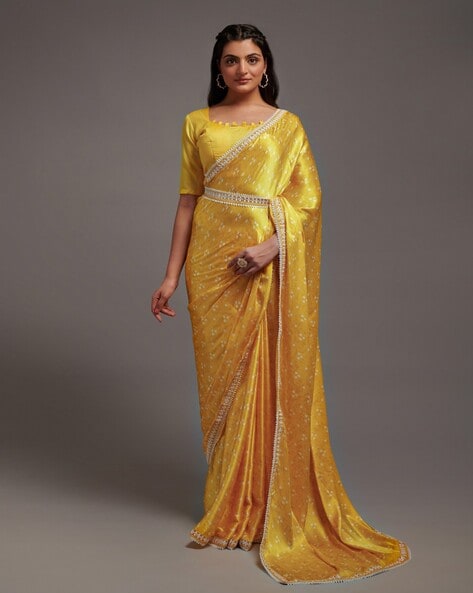 Shop Beautiful Yellow Pure Silk Saree Online in USA with Ikkat Pallu – Pure  Elegance