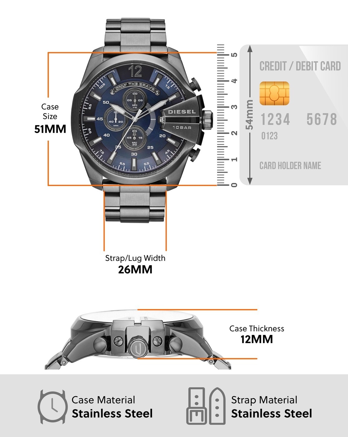 Orologio diesel clearance mega chief dz4329