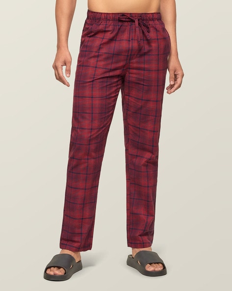 Mens red plaid discount pyjamas