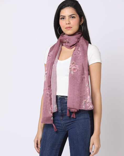 Women Printed Organza Scarf Price in India