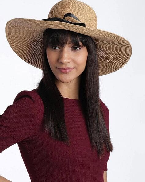 toniQ Women Sun Hat with Ribbon Bow