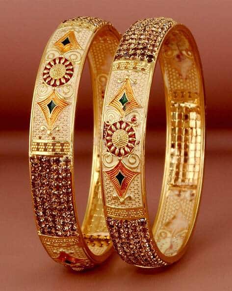 Lucky Jewellery Set of 2 Gold-Plated Bangles
