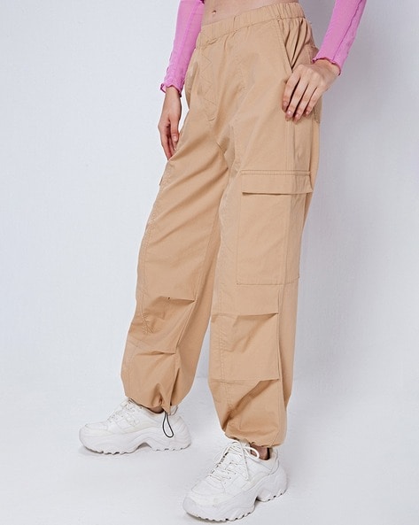Linen-blend cargo trousers - Light khaki green - Ladies | H&M IN